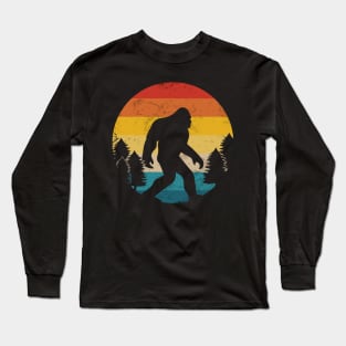 Bigfoot Sasquatch Yeti Retro Vintage Bigfoot Silhouette Long Sleeve T-Shirt